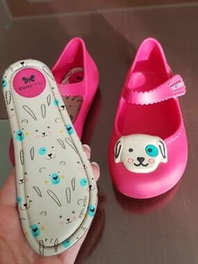 Pink Zaxy Nina Puppy Toddler Jelly Shoes - Size 7